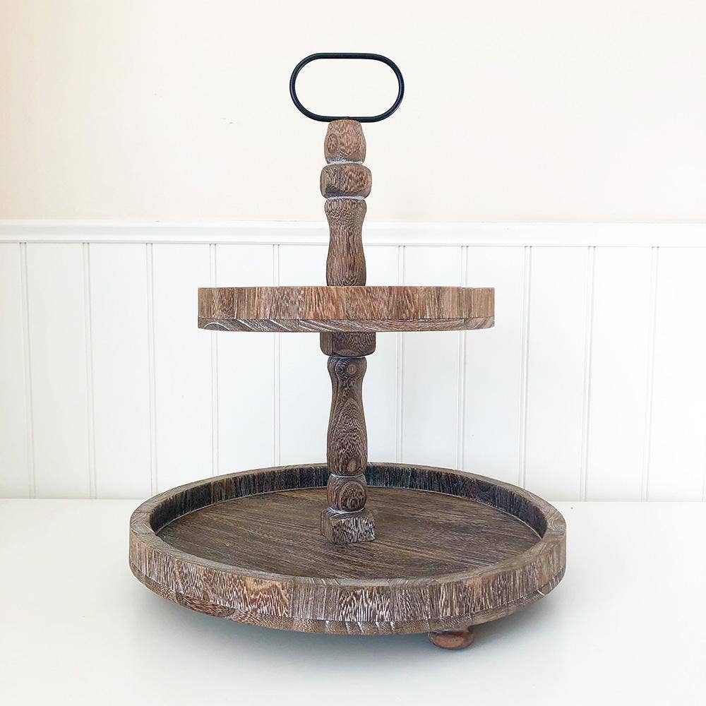 Foundations Decor Tiered Tray - Antique Finish, Round 15"