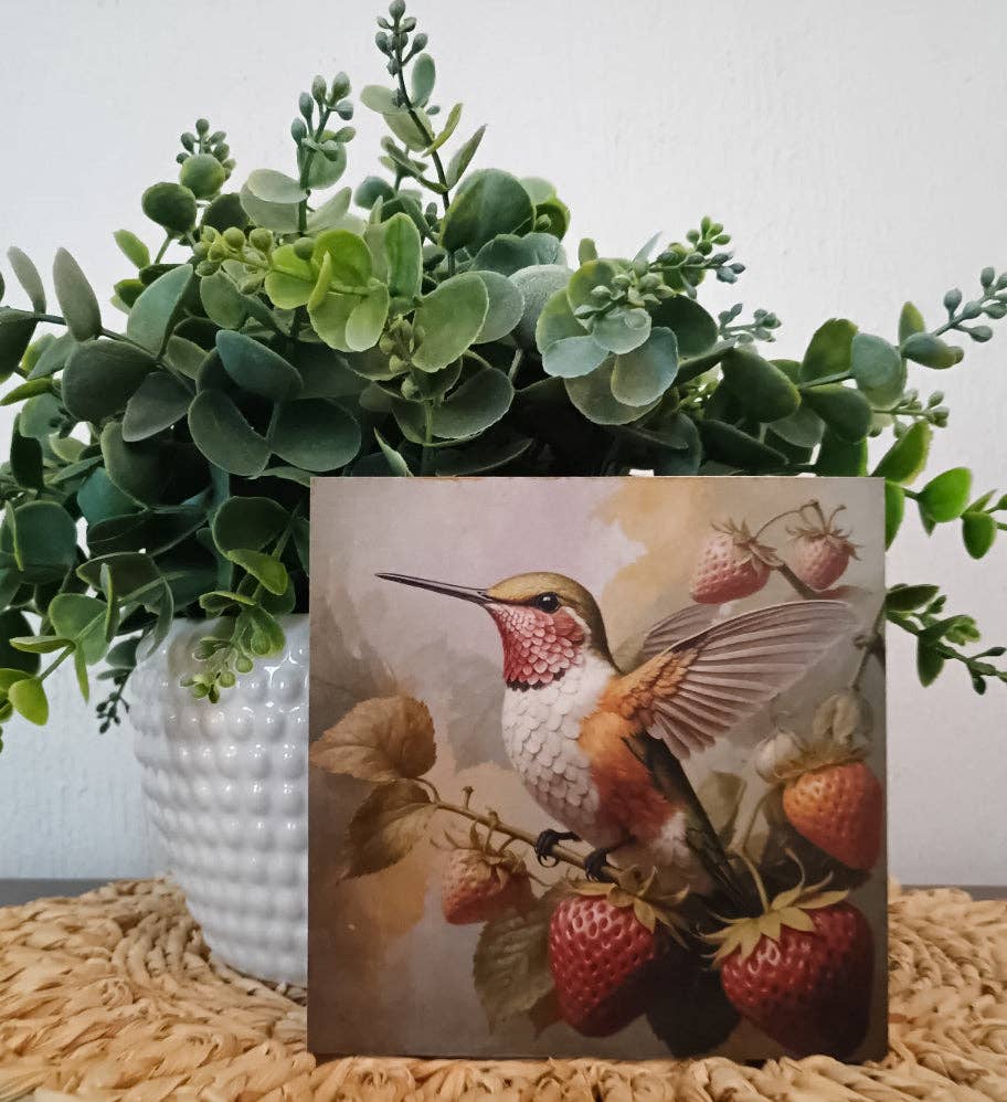Hummingbird & Strawberries