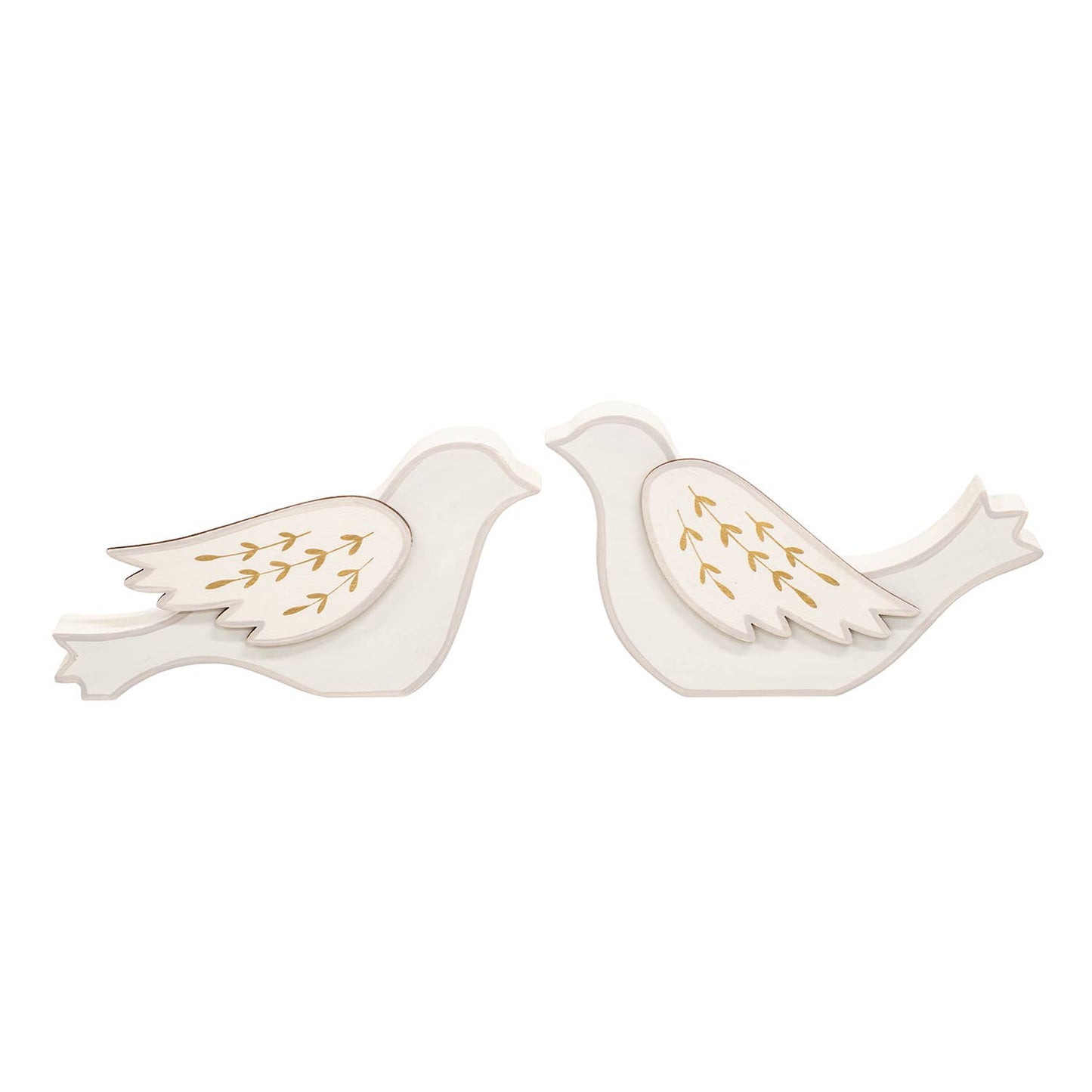 Gold Leaf Wooden Dove Sitter
