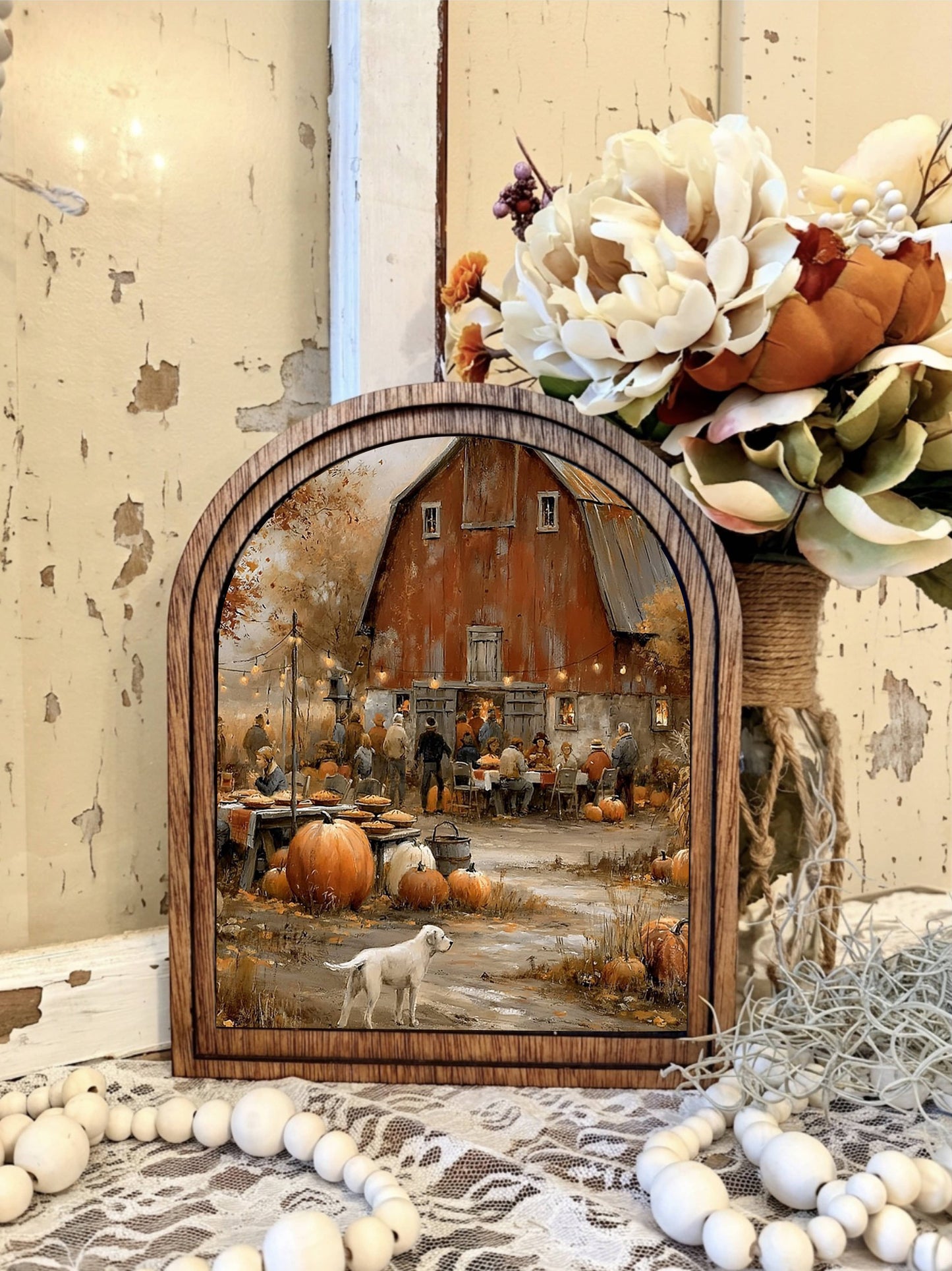 Fall Barn Framed Canvas Art
