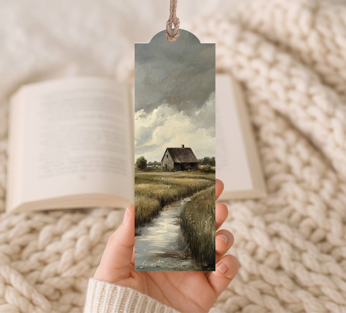 Stormy Cottage-Wood Bookmark