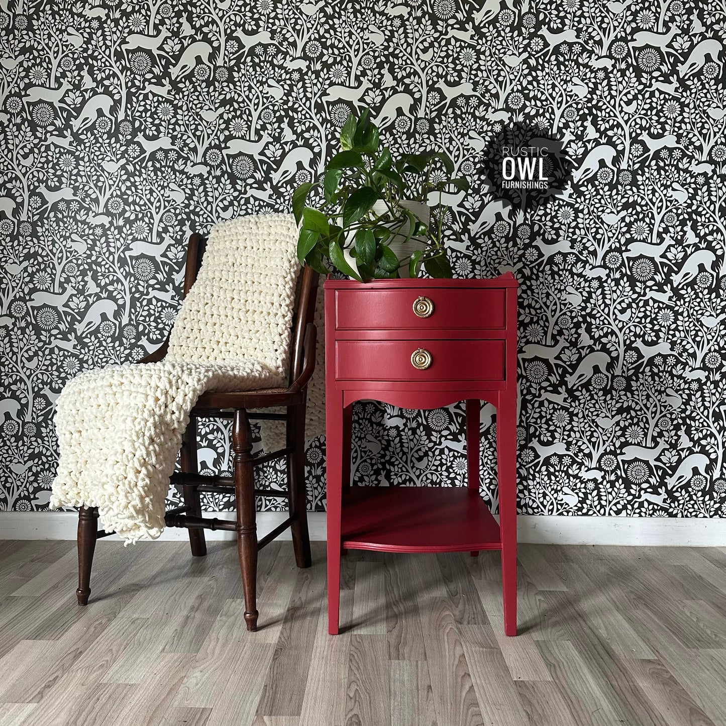 Vintage Red Side Table