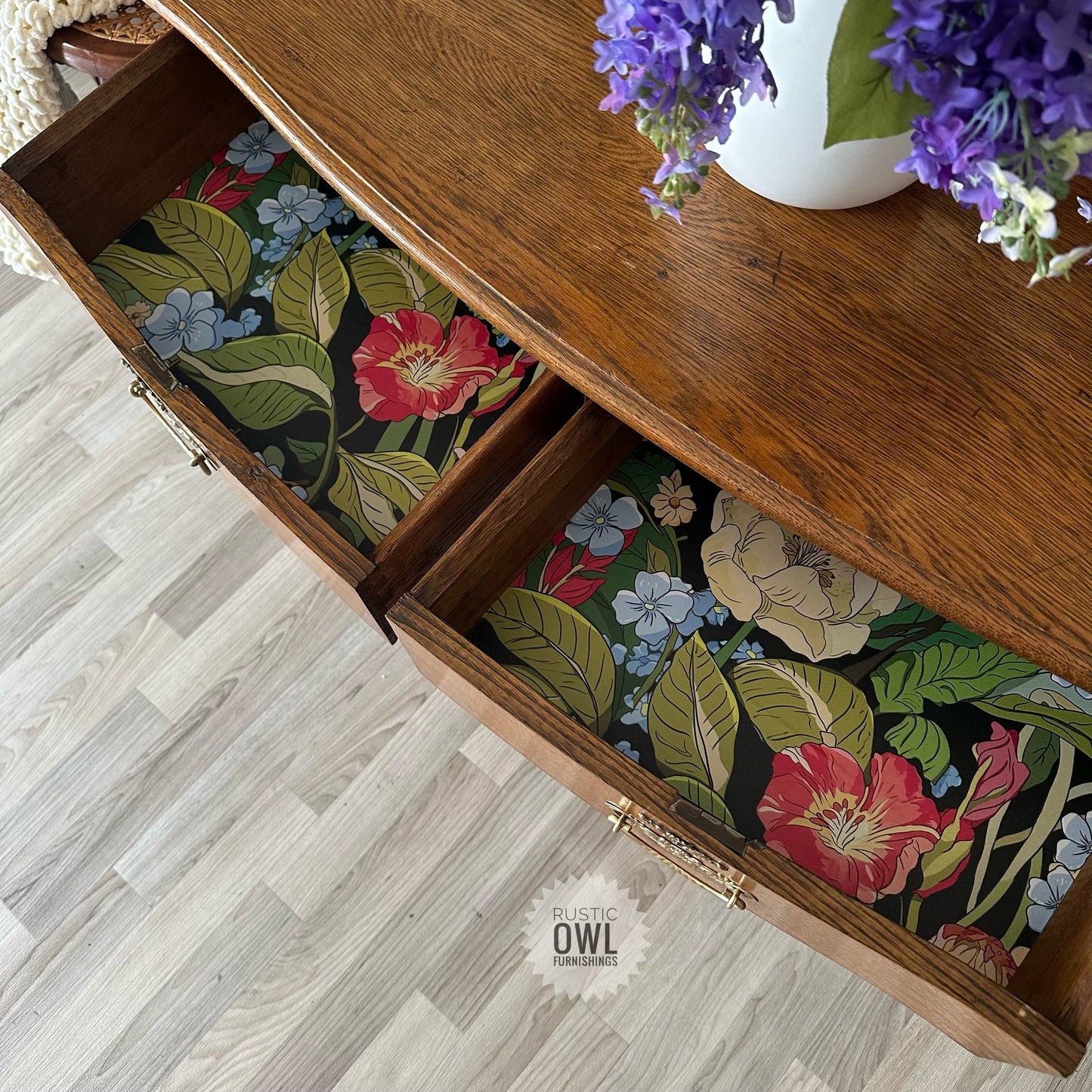 Oak Serpentine Dressing Table