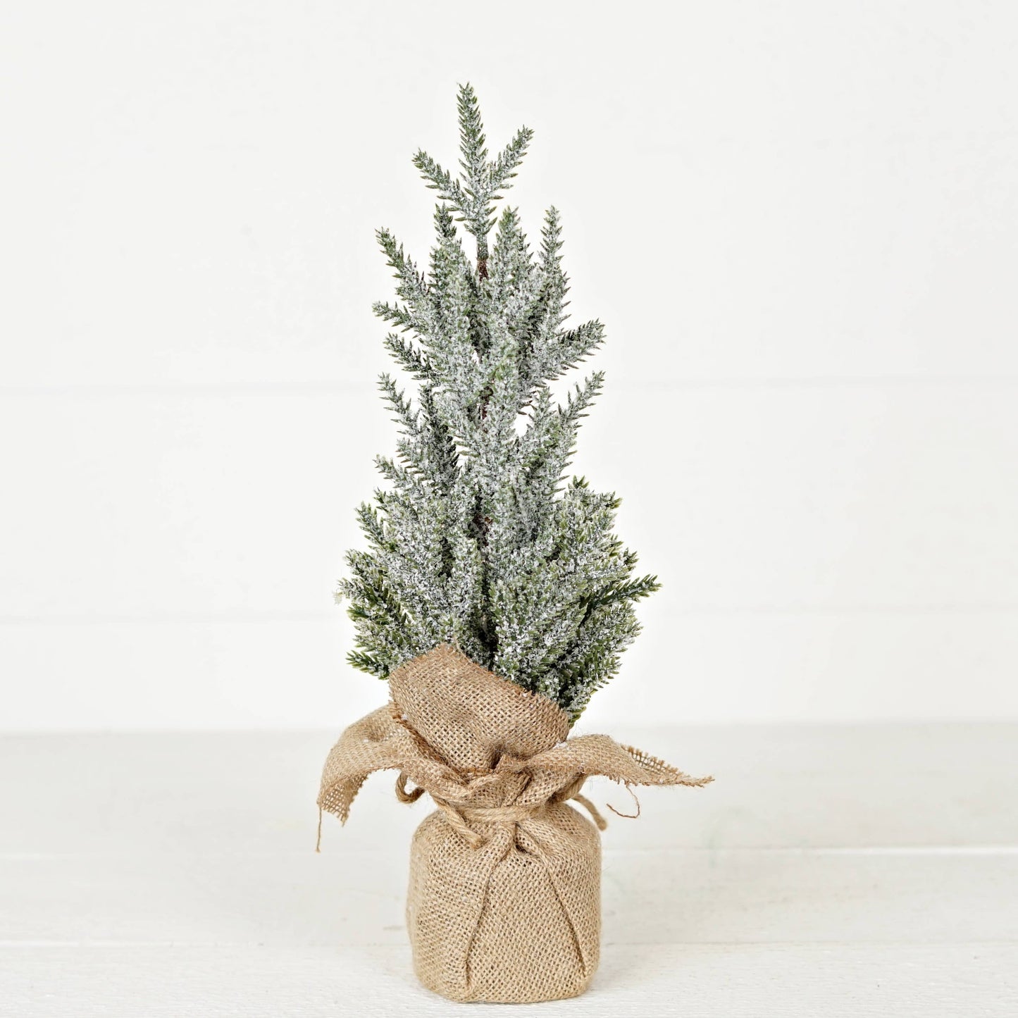 Burlap Snowy Cypress Pine Tree