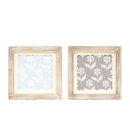 12057 - 7x7 wood frame sign (FLOWERS) Home Decor