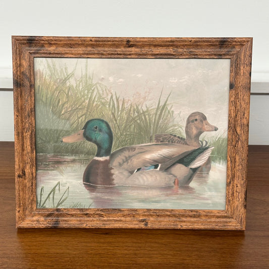 Ducks on the Pond Antique Framed Art