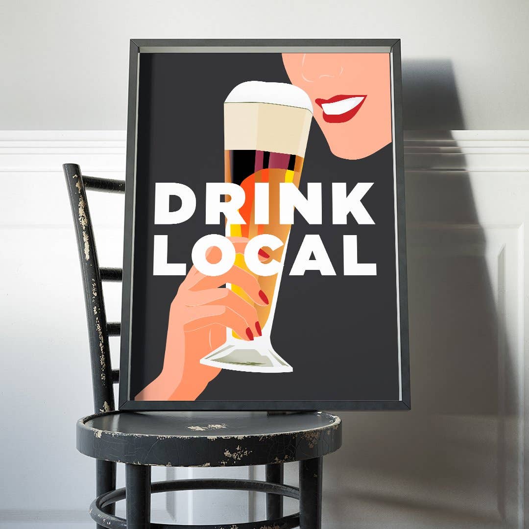Drink Local Beer Print