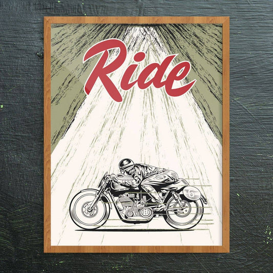 Ride Motorcycle Man Print