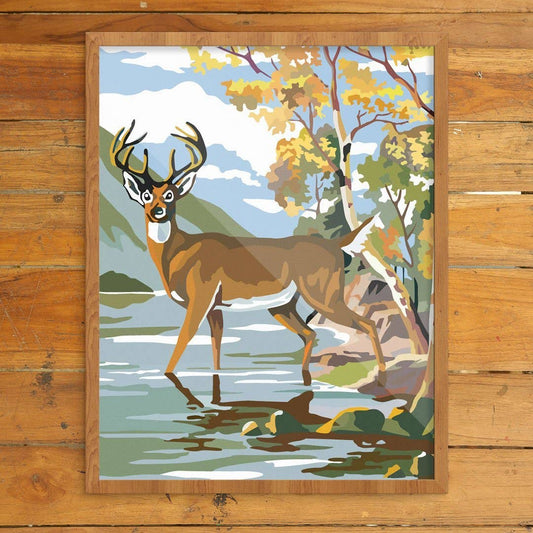 Deer & Lake Print