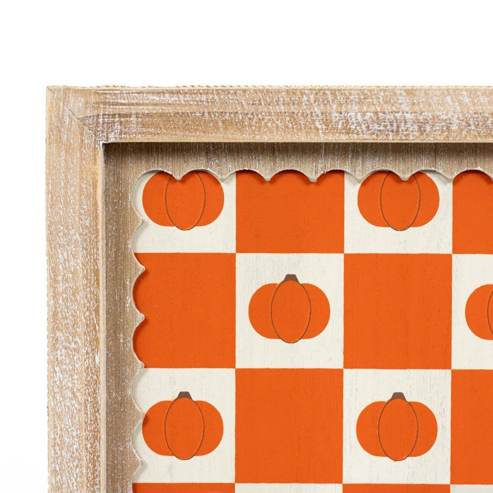 Moon Bats/Checker Pumpkin Reversible Sign