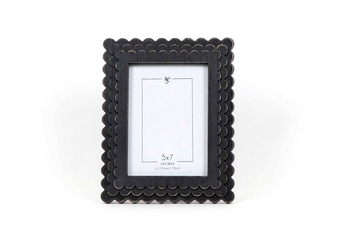 5X7 Black Wood Scallop Photo Frame