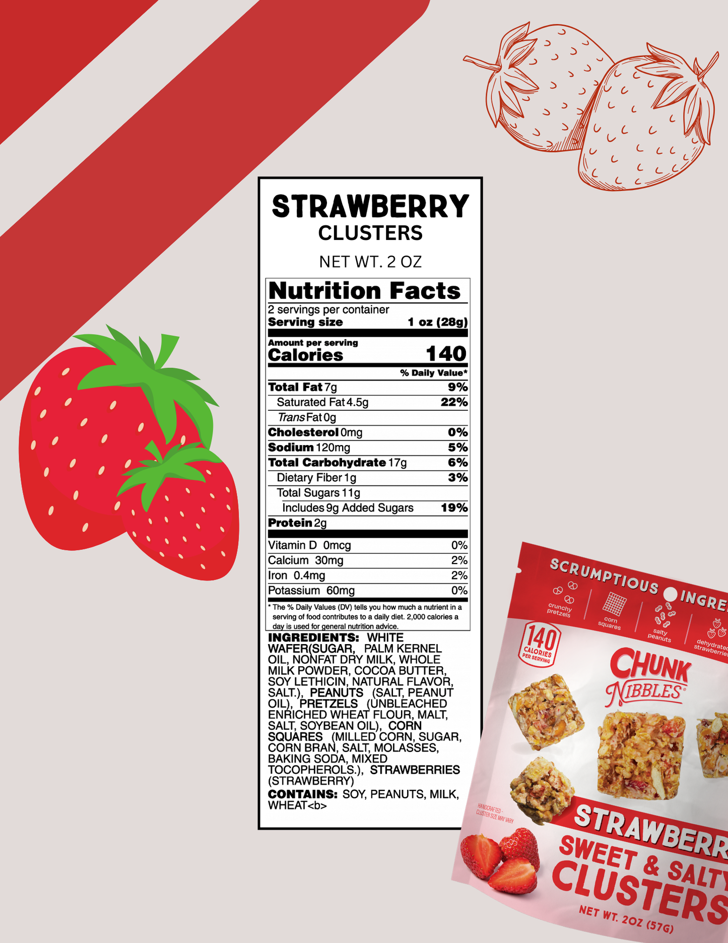Strawberry Chunk Nibbles Snack Packs