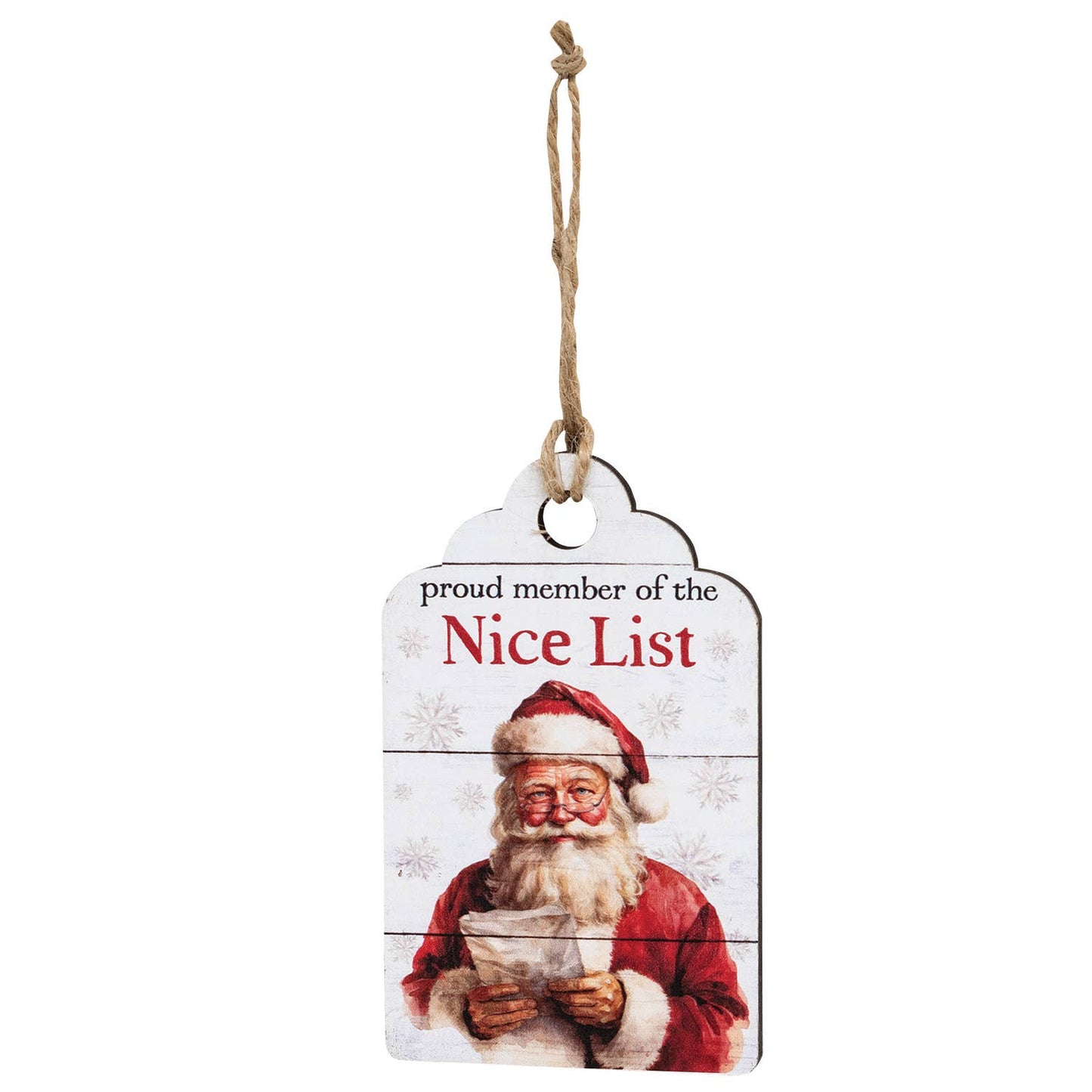 Vintage Santa Naughty or Nice Wooden Tag - 3 Asstd.