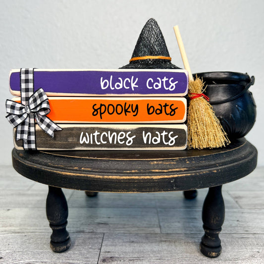 Black Cats Book Stack