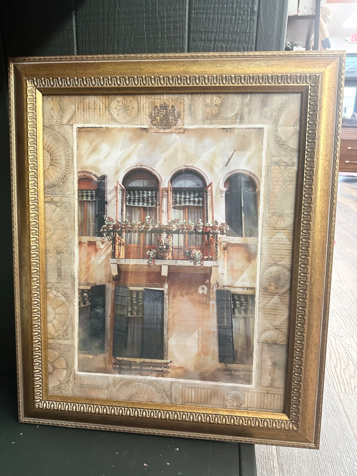 Vintage Jonathan Pike Venetian Framed Art
