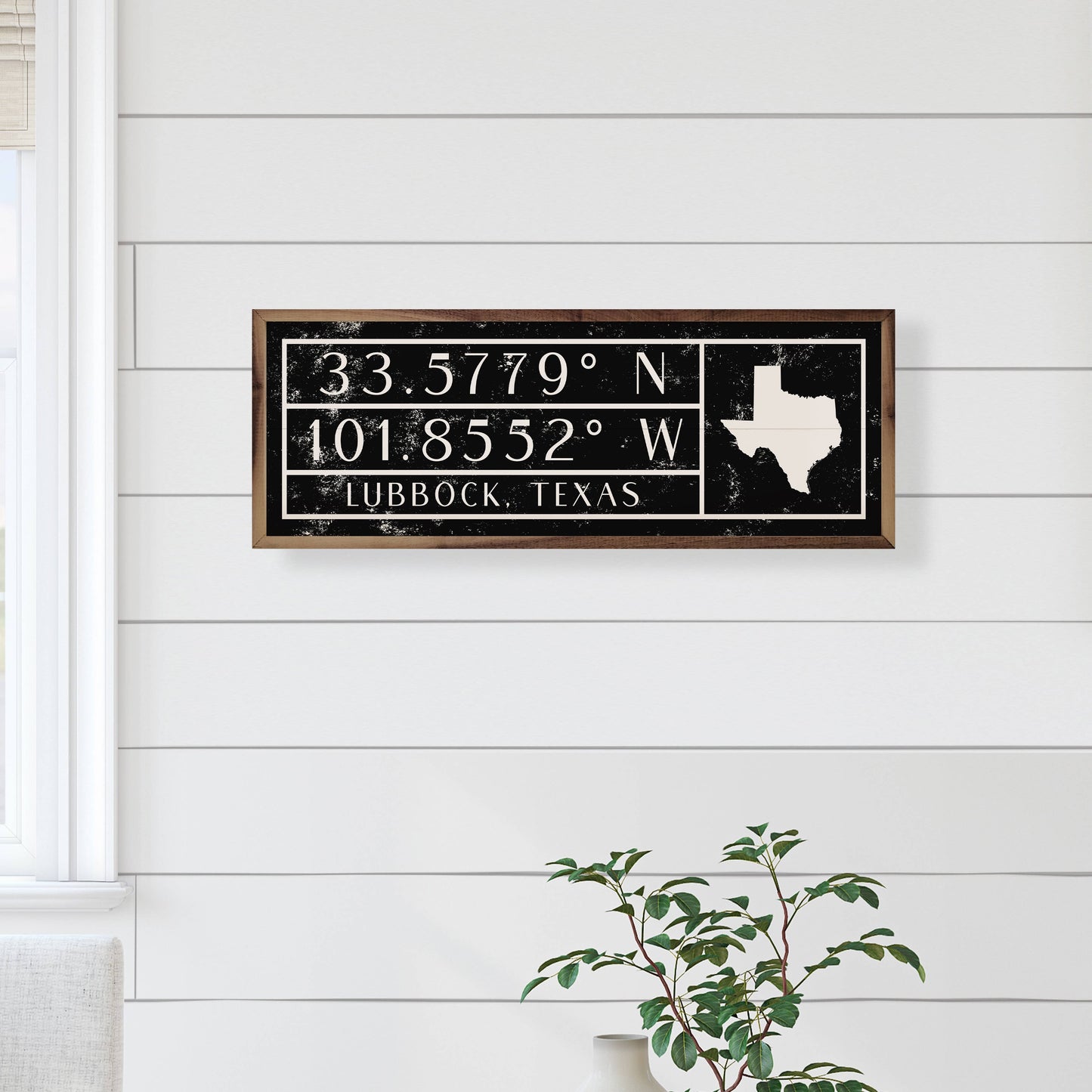 Personalized City State Coordinates With Lines Black
