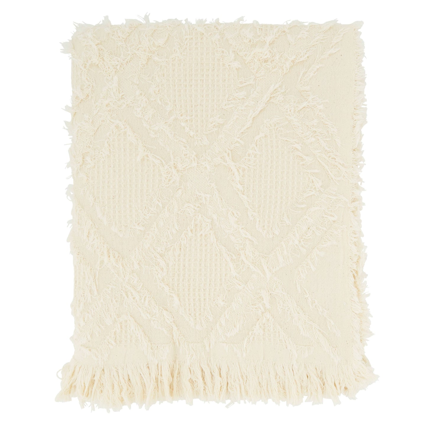 Fringe Waffle Weave Throw