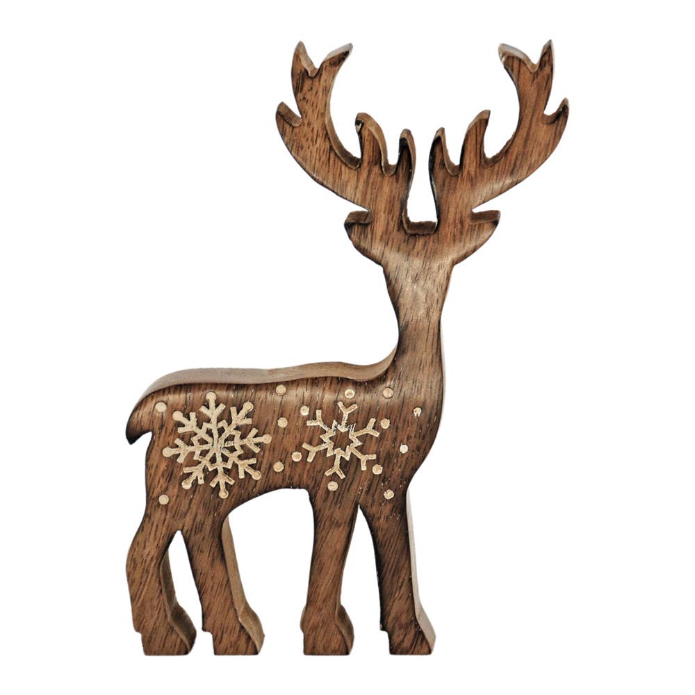 Wood Snowflake Reindeer