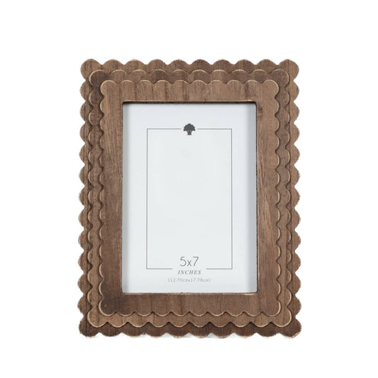 5x7 scallop photo frame, espresso