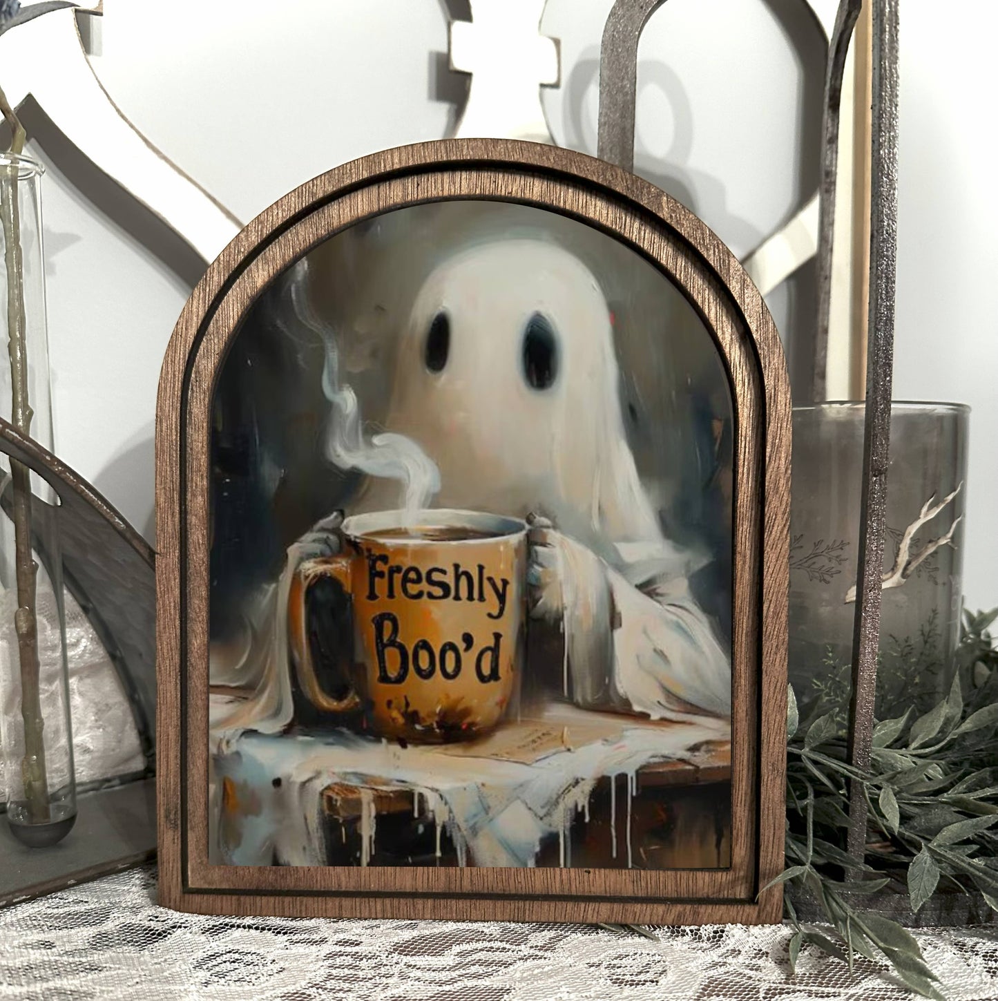 Ghost Coffee Framed Arch Sign