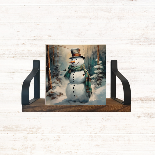 Plaid Scarf Snowman Block