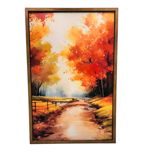 Fall Colors Country Road - Fall Decor Watercolor Print