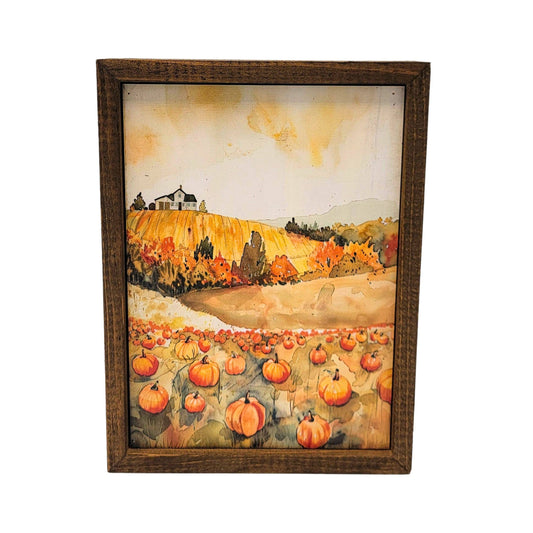 Countryside Pumpkin Patch - Fall Decor Watercolor Print