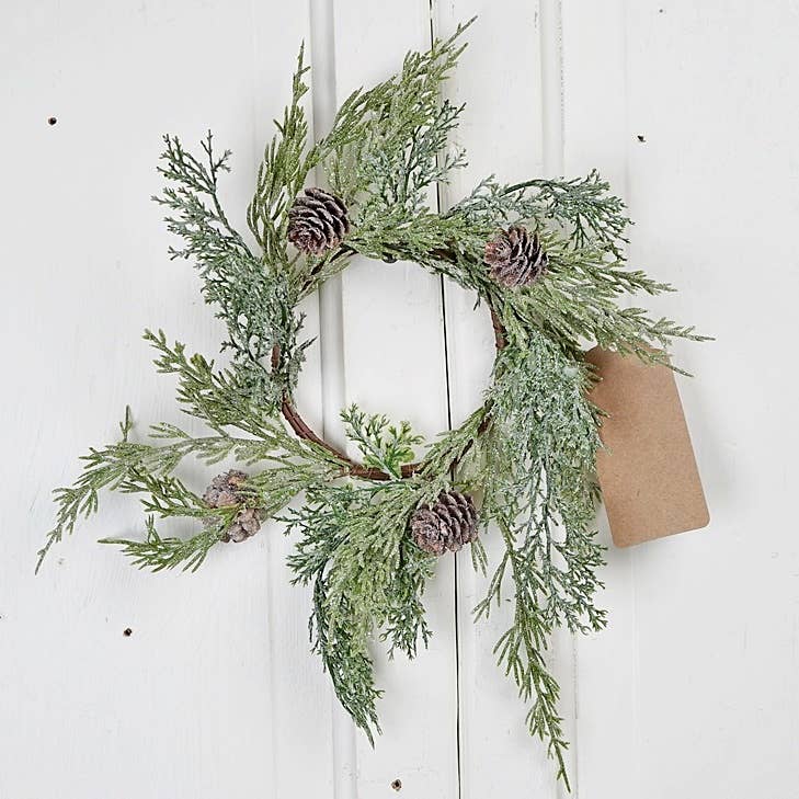 3.5in Icy Sparkled Cedar Ring-