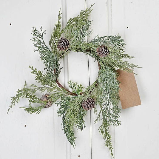 3.5in Icy Sparkled Cedar Ring-