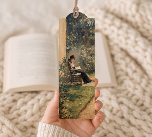 Woman Reading-Wood Bookmark