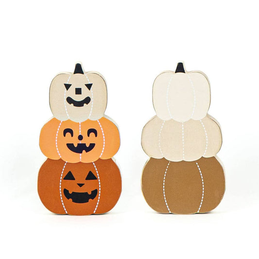 Wood Pumpkin/Jack O Stack Reversible