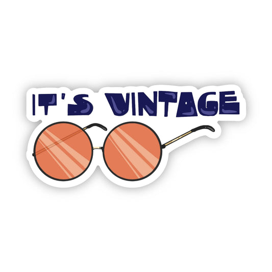 "It's Vintage" Groovy Glasses Sticker