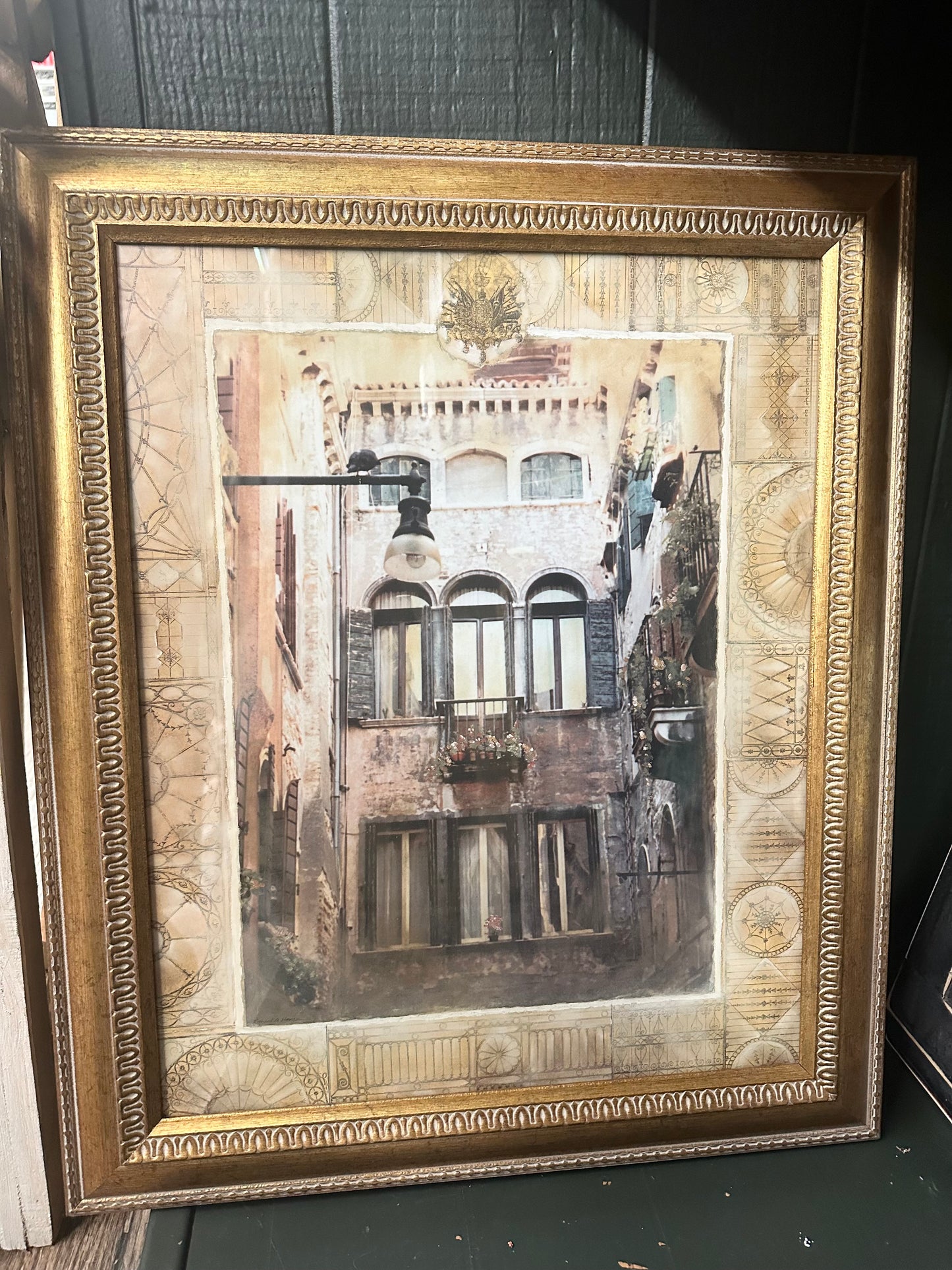 Vintage Jonathan Pike Venetian Framed Art