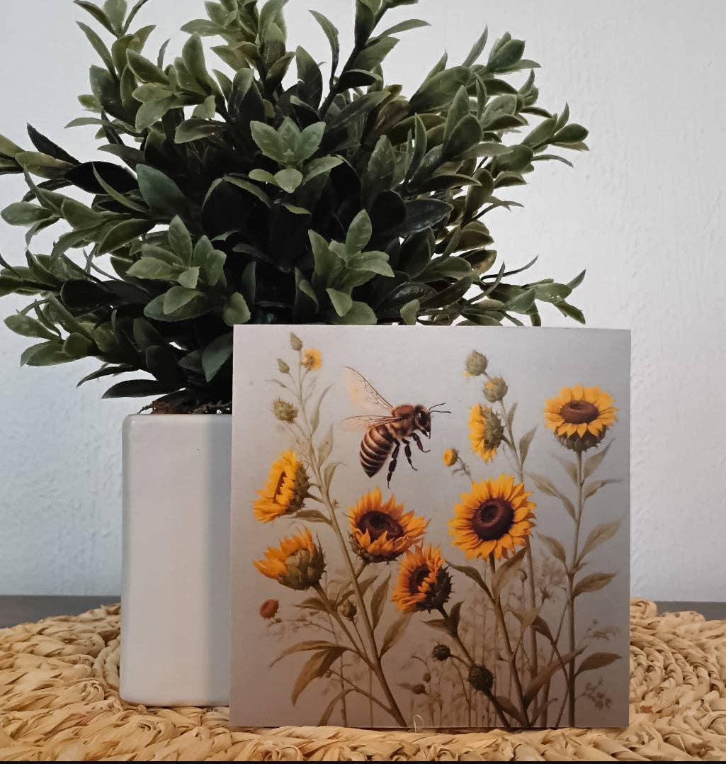 Bee & Sunflowers