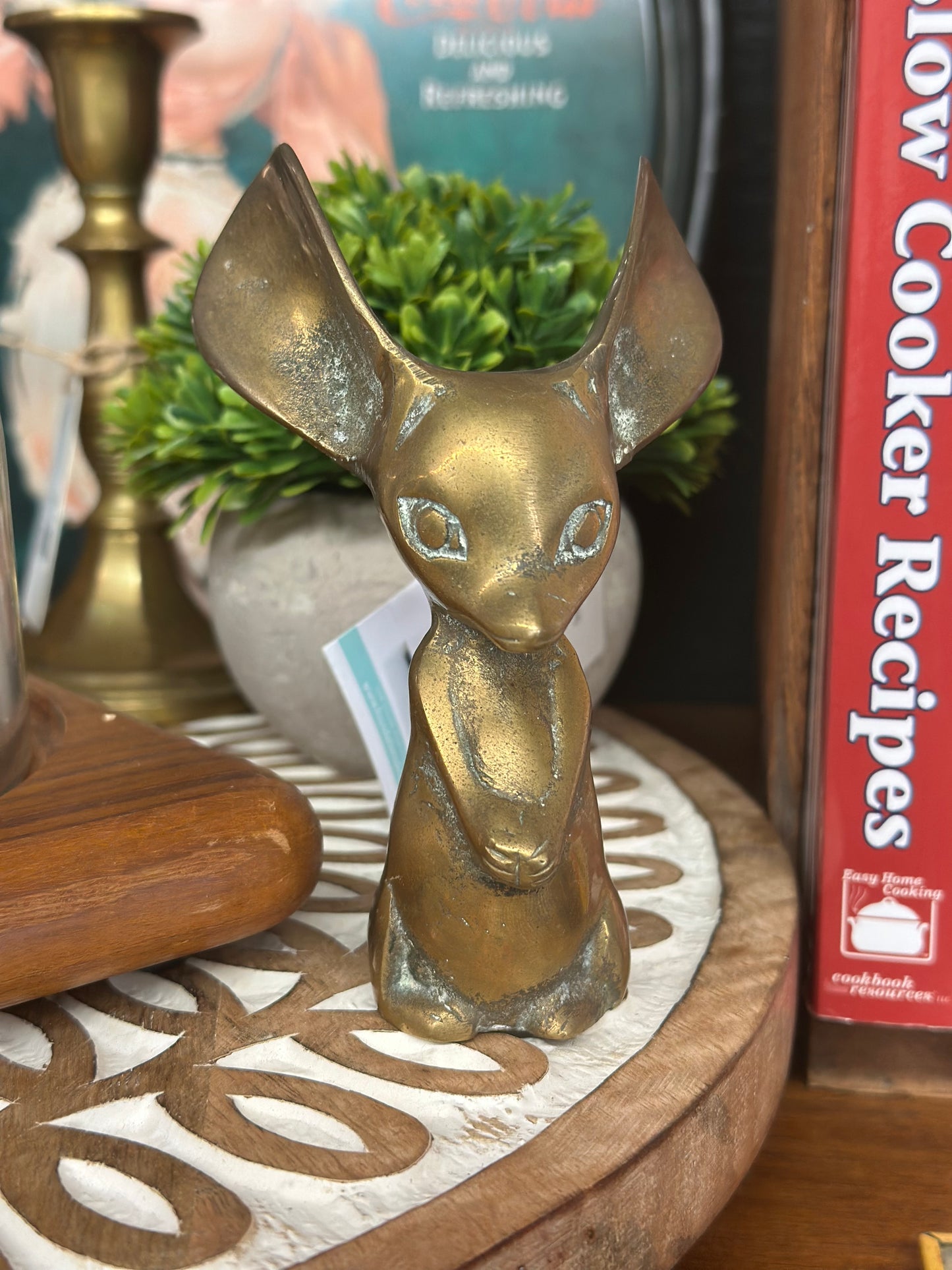 Vintage Solid Brass Mouse