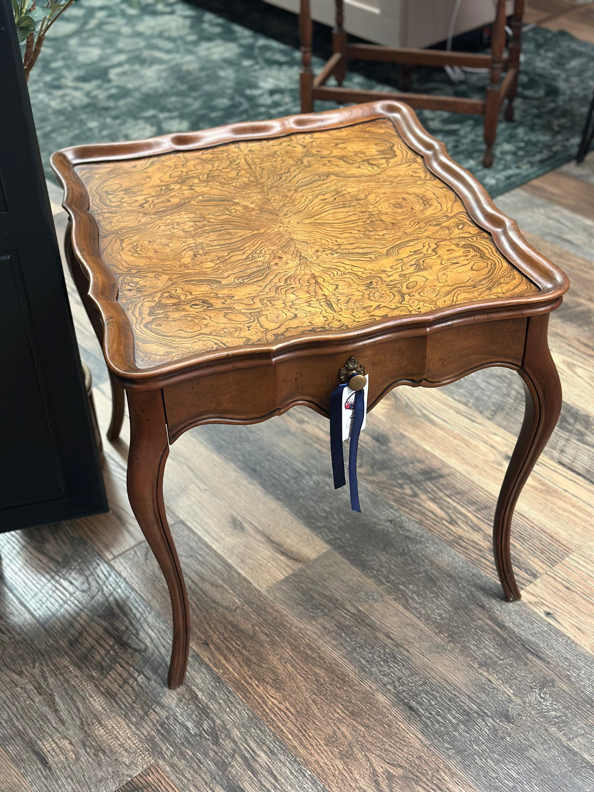 Baker Burl Wood Oversized End Table
