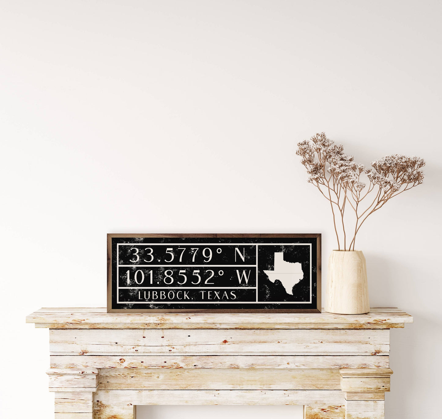 Personalized City State Coordinates With Lines Black