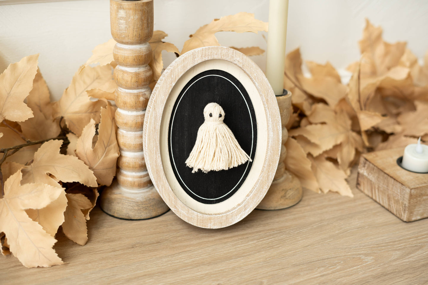 Tassel Ghost Wood Frame Sign