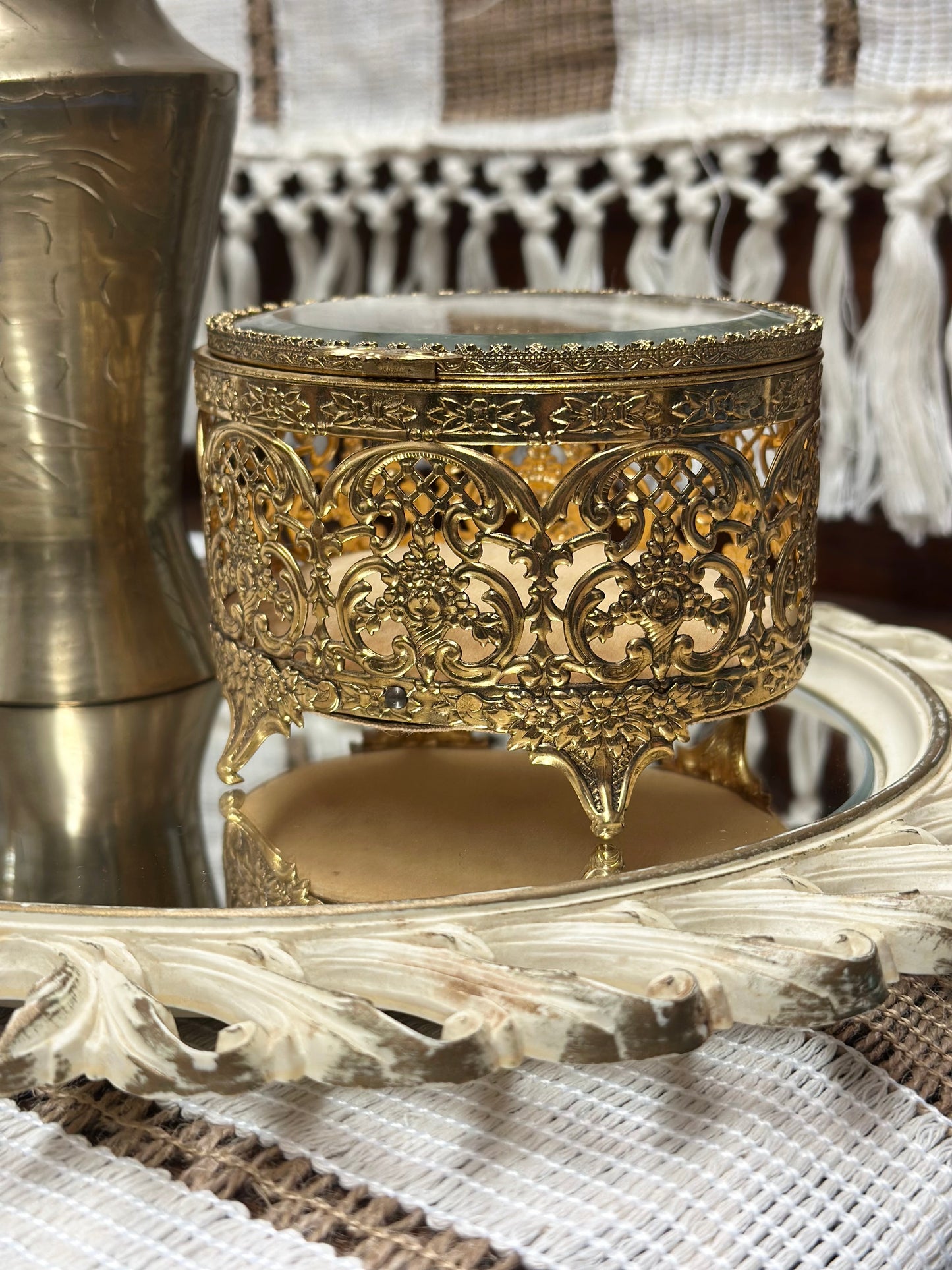 Ormolu Gilt Filigree Box