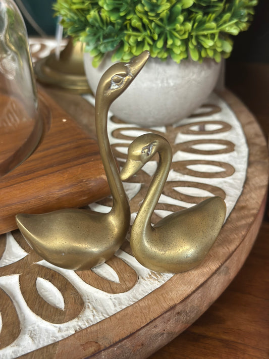Vintage Brass MCM Swans, set