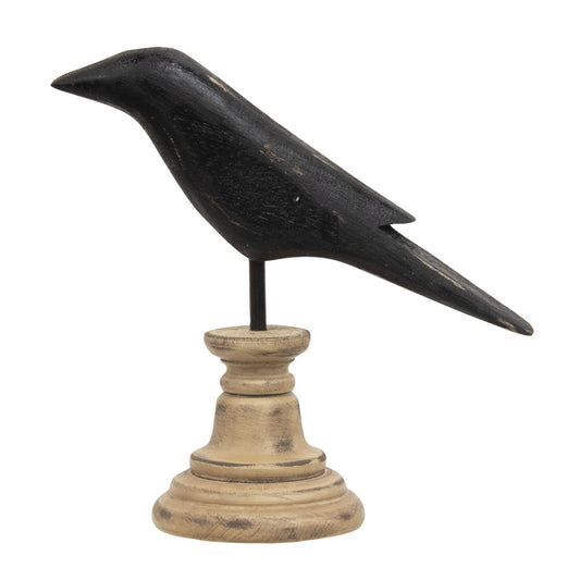 Wooden Crow Pedestal, Small