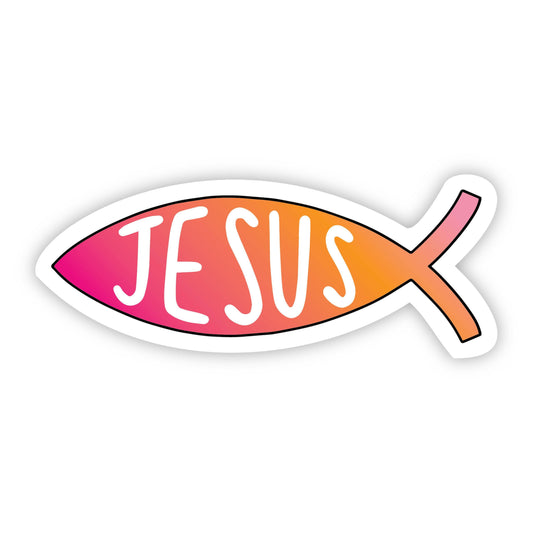 Jesus Multicolor Ichthys Sticker