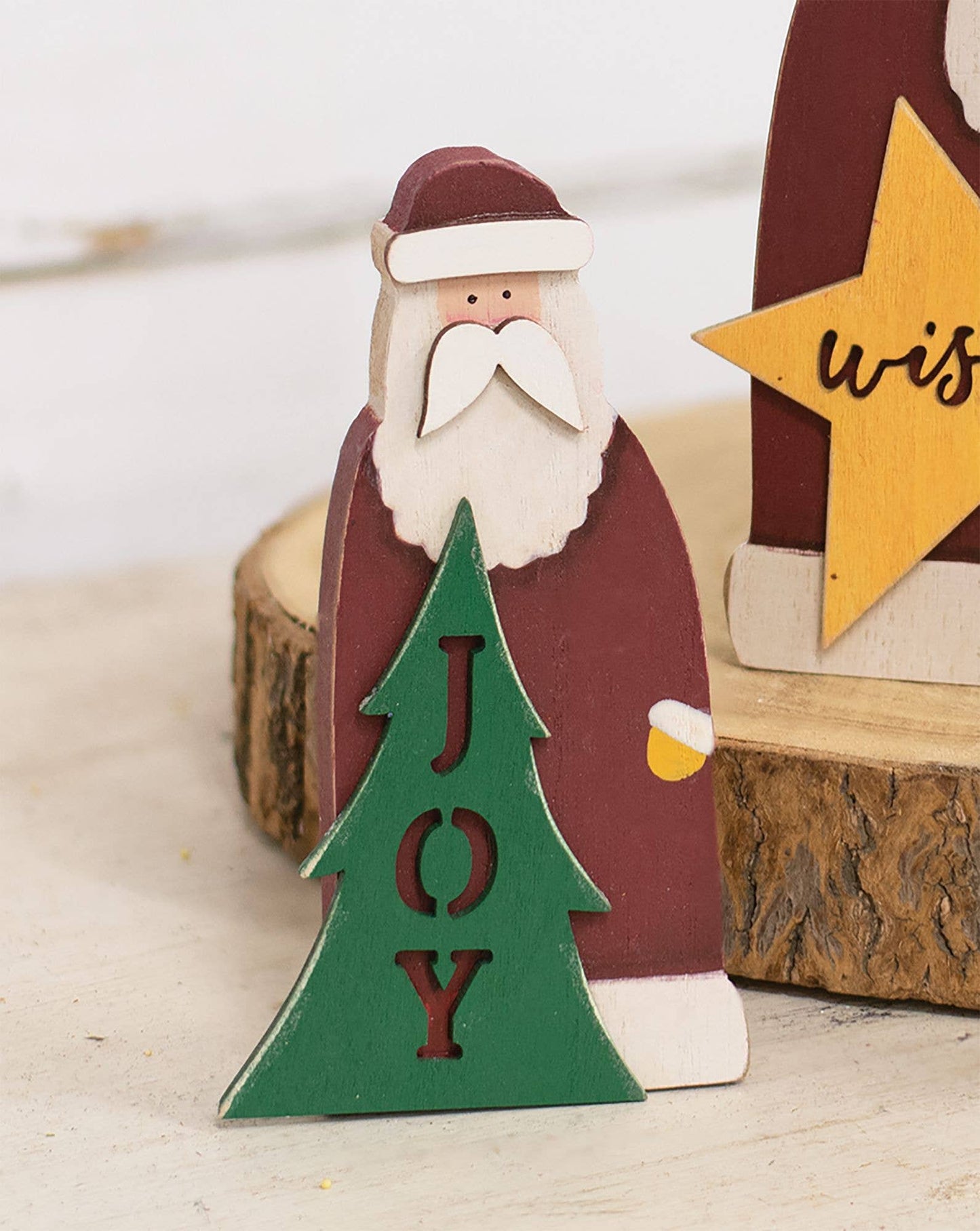 Joy Santa Wooden Sitter