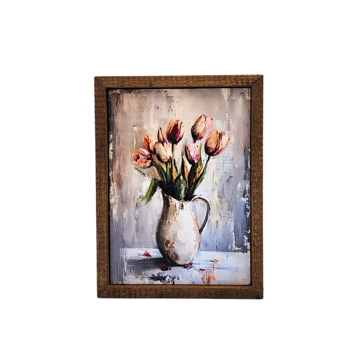 Spring Tulips in a Vase - Abstract Home Decor Wall Art