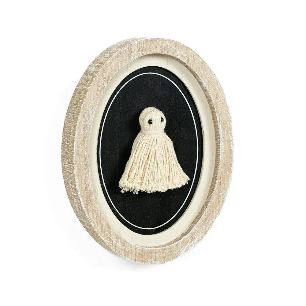 Tassel Ghost Wood Frame Sign
