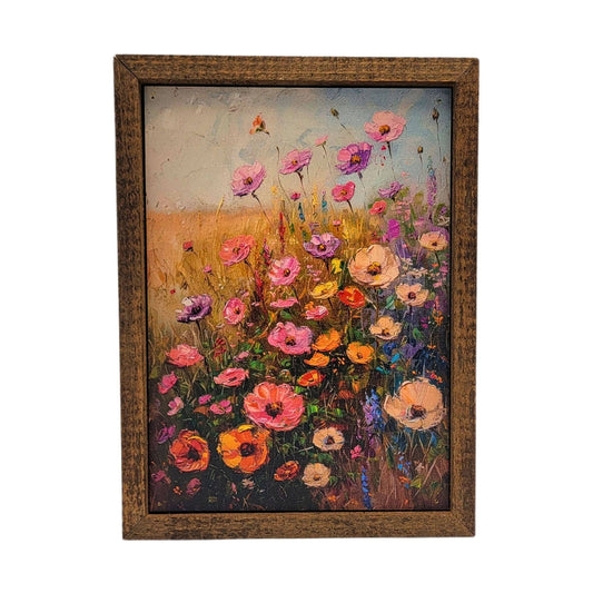 Vertical Flower Print Home Decor Wall Signs - Wall Accents