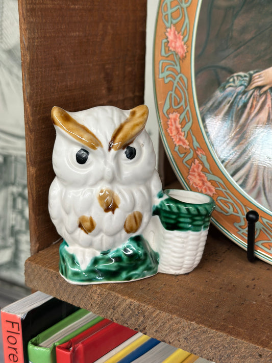 Vintage Owl Toothpick Holder