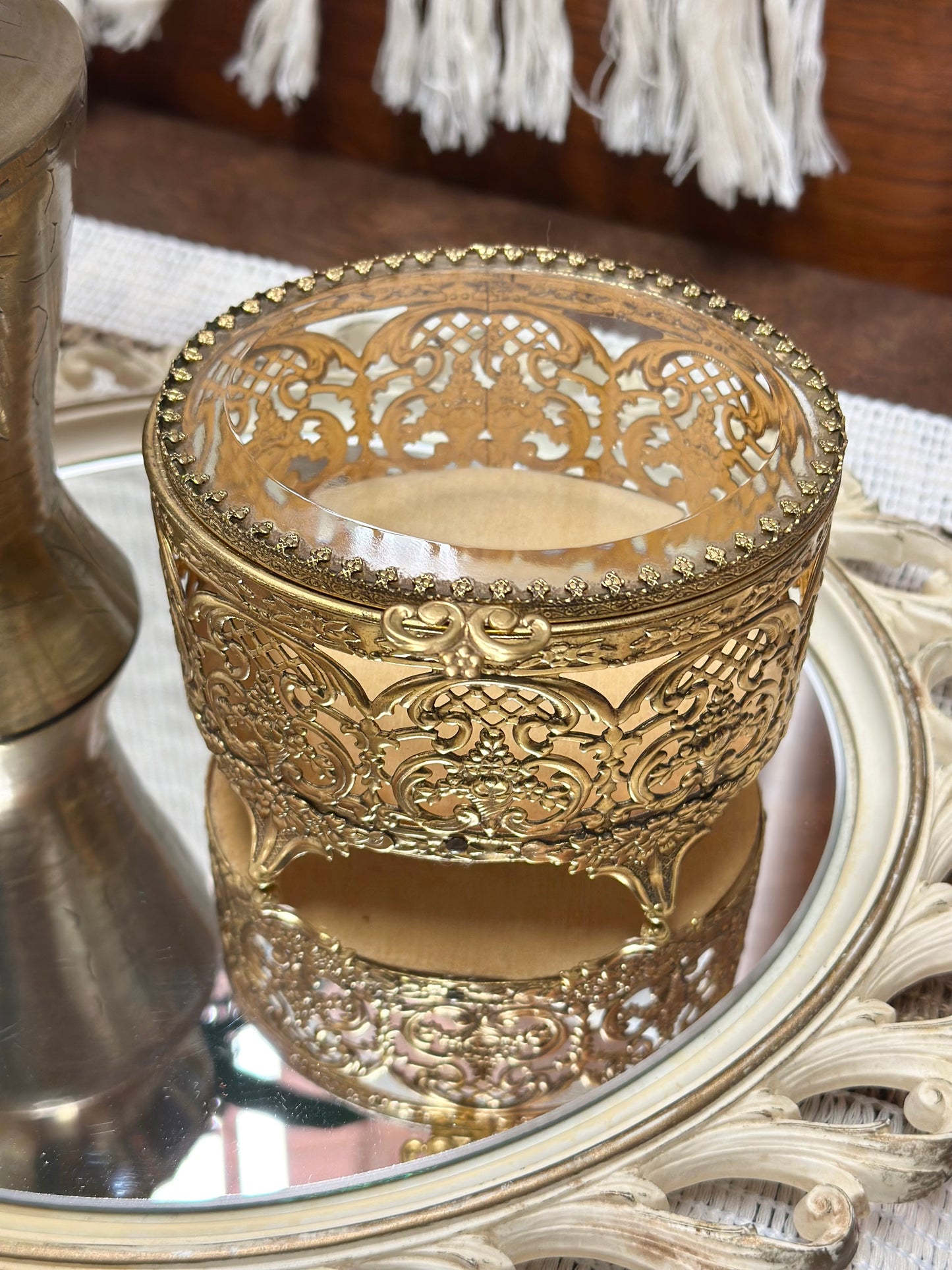 Ormolu Gilt Filigree Box