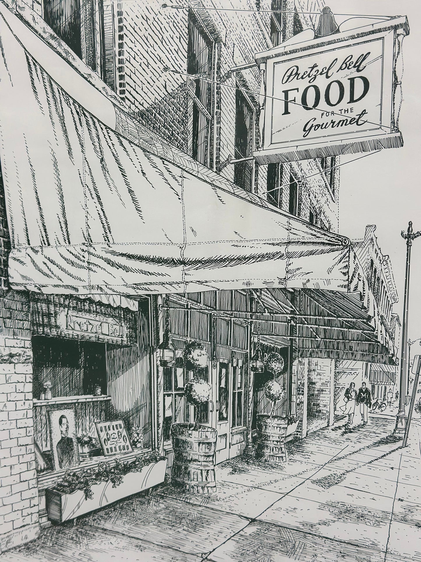 Vintage “Pretzel Bell” Art Print- Ann Arbor MI Historical Piece