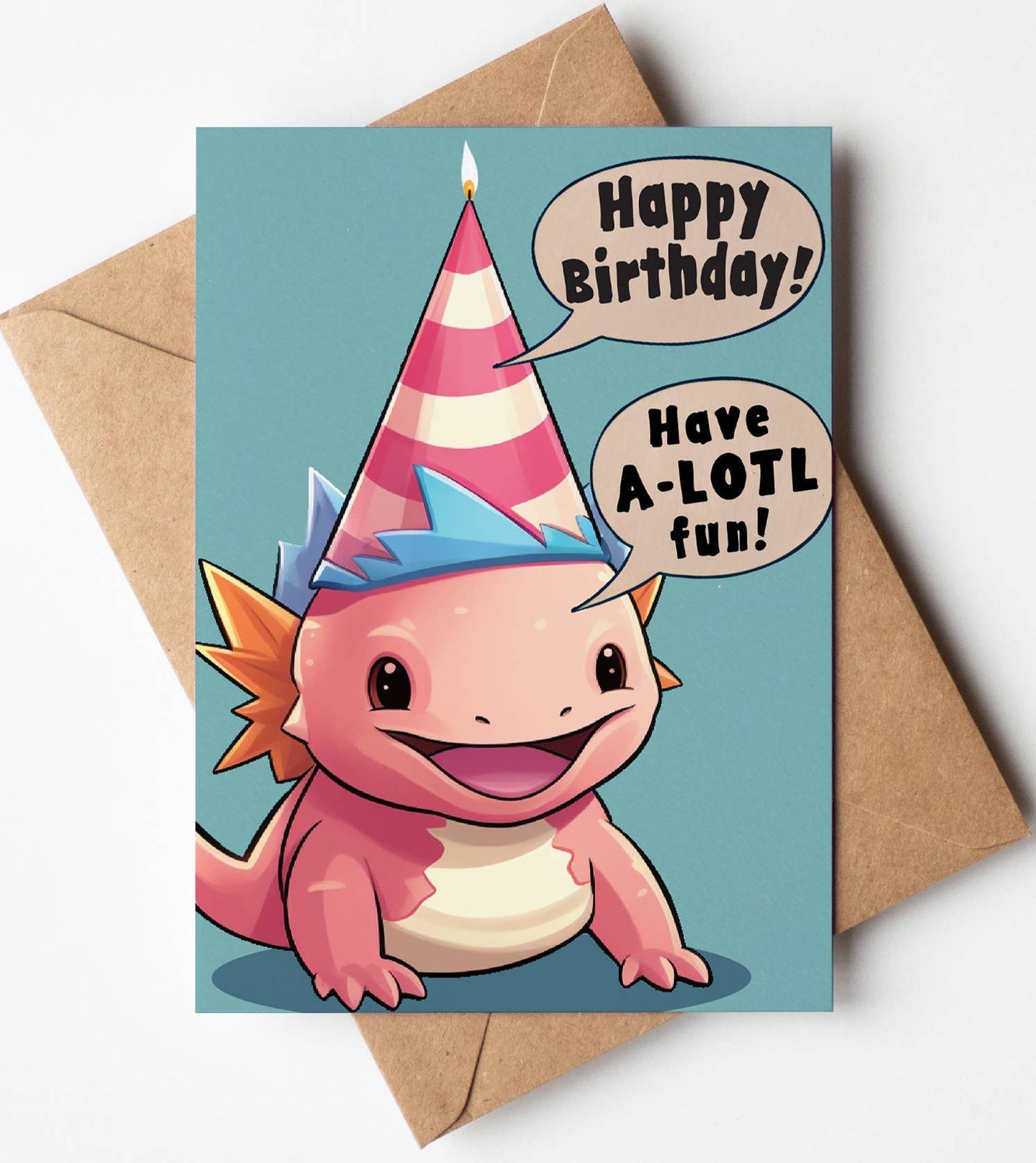 Axolotl Birthday Cards, Kids Birthday Gift, Funny, Bulk